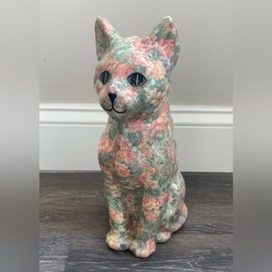 Vintage Floral Decoupage Cat